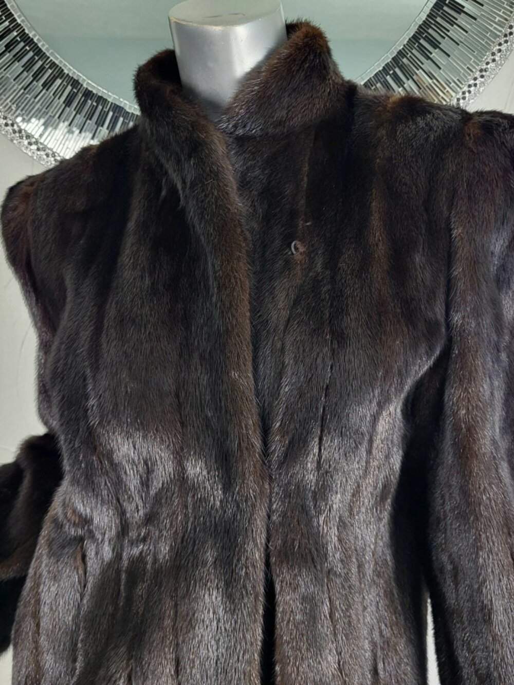 $5000 APPRAISAL~L~VINTAGE BROWN RANCH GENUINE REAL FULL LENGTH MINK FUR COAT - Picture 6 of 16